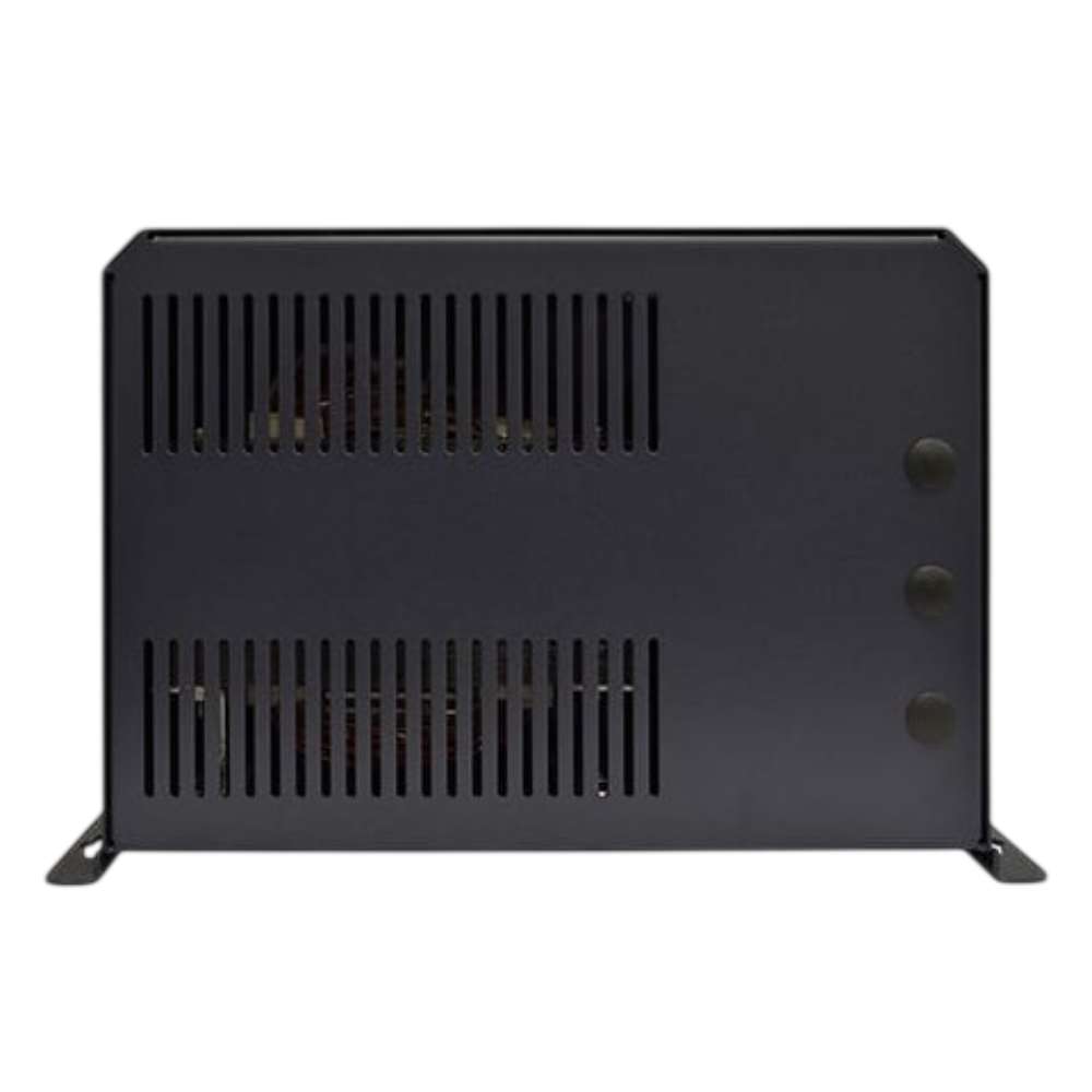Samlex America Evolution Series EVO-3012 3000 Watts 12VDC Pure Sine Inverter/Charger is shown from the rear as a black metal unit with ventilation slots and mounting feet