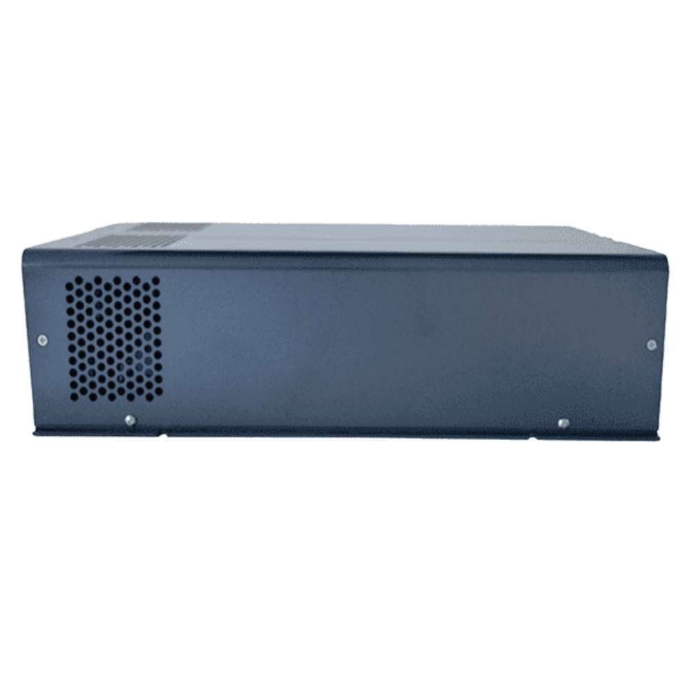 Samlex America PST Series PST-200S-12E 2000 Watts 12VDC Pure Sine Inverter - Export Version is shown from the opposite long side with a smooth metal panel and airflow holes