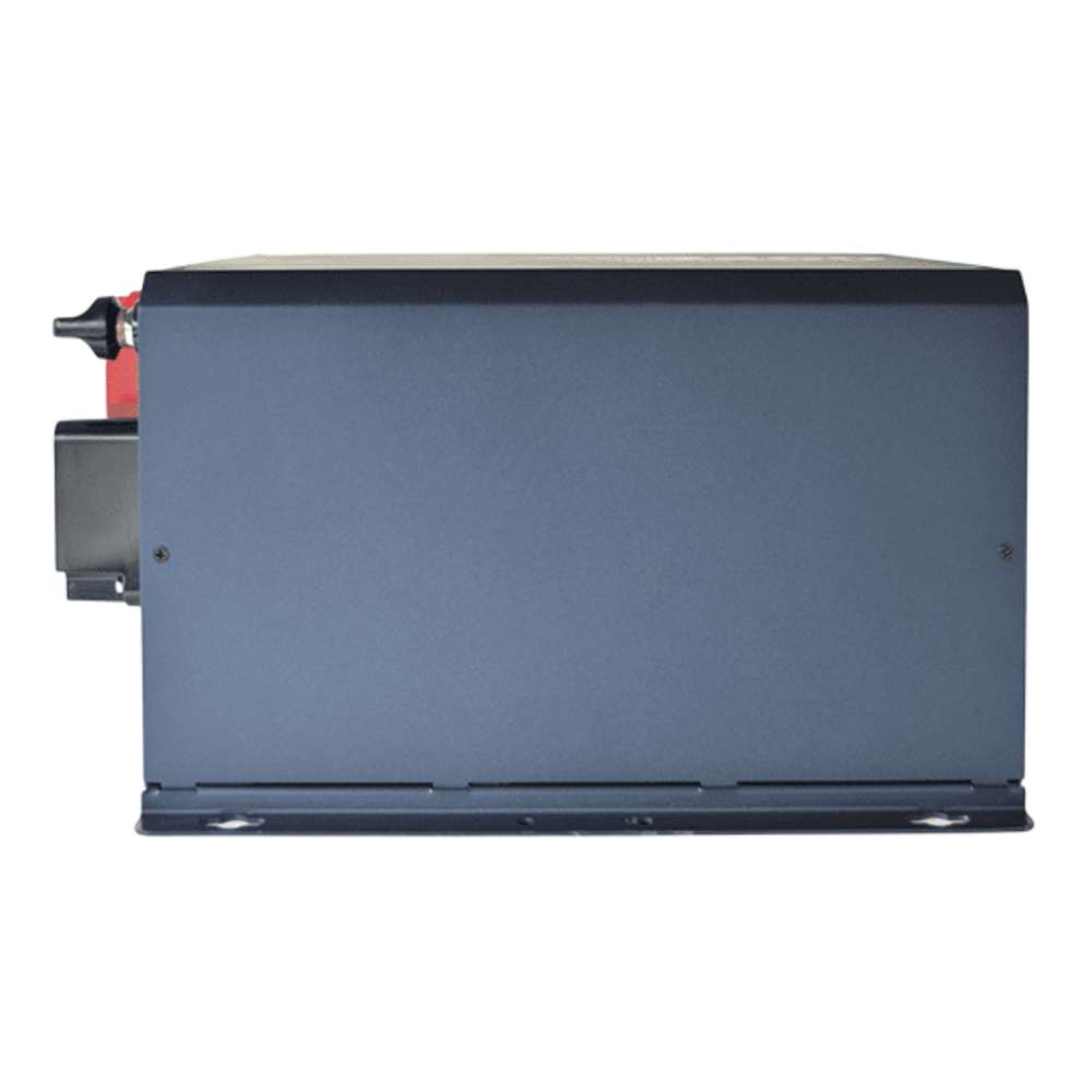 Side view of the Samlex America Evolution Series EVO-2224 2200 Watts 24VDC Pure Sine Inverter/Charger showing its solid rectangular metal body