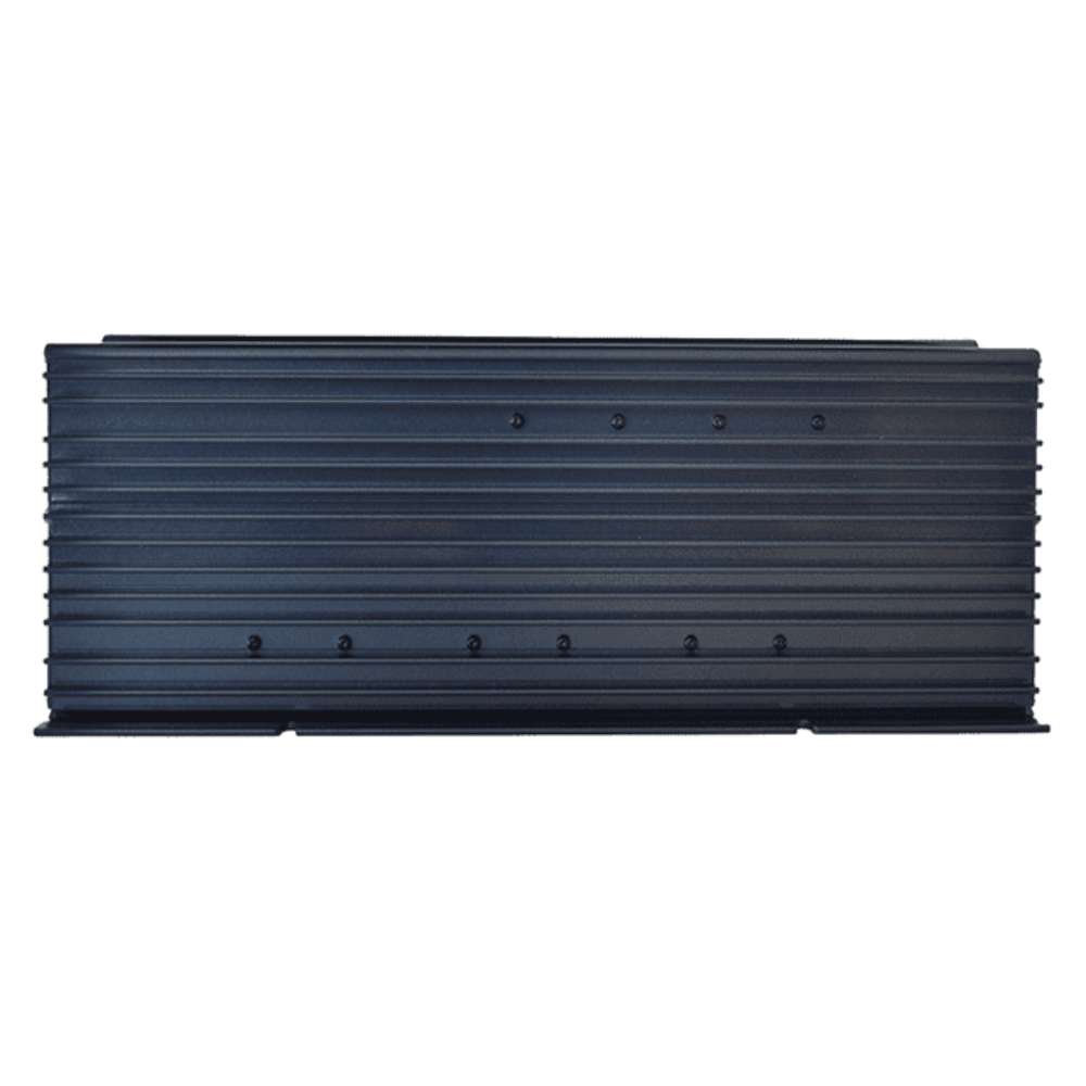 Side view of the Samlex America PST Series PST-300S-12E 3000 Watts 12VDC Pure Sine Inverter - Export Version emphasizing its flat, finned metal casing