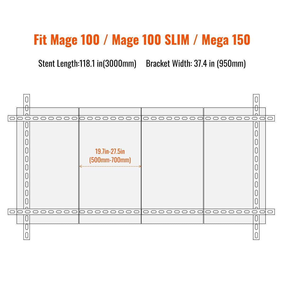 Solar Ground Mount | Fit Mage 100/100 SLIM/Mega 150 | Adjustable, Easy-to-Install Brackets for 1-4 Panels-5