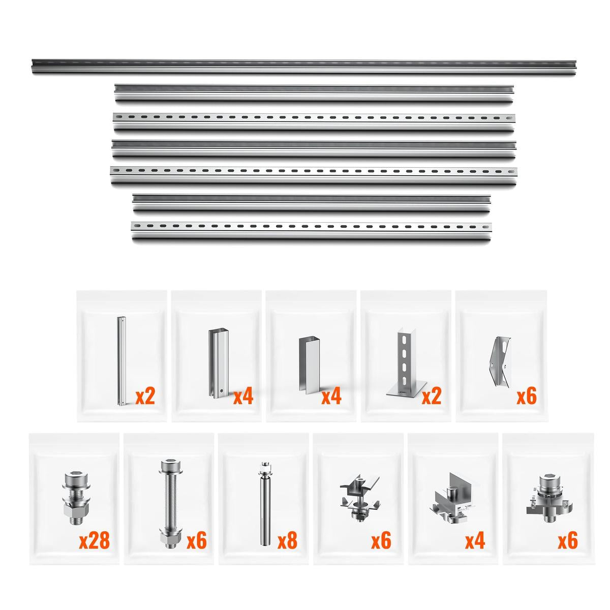 Solar Ground Mount | Fit Mage 100/100 SLIM/Mega 150 | Adjustable, Easy-to-Install Brackets for 1-4 Panels-2