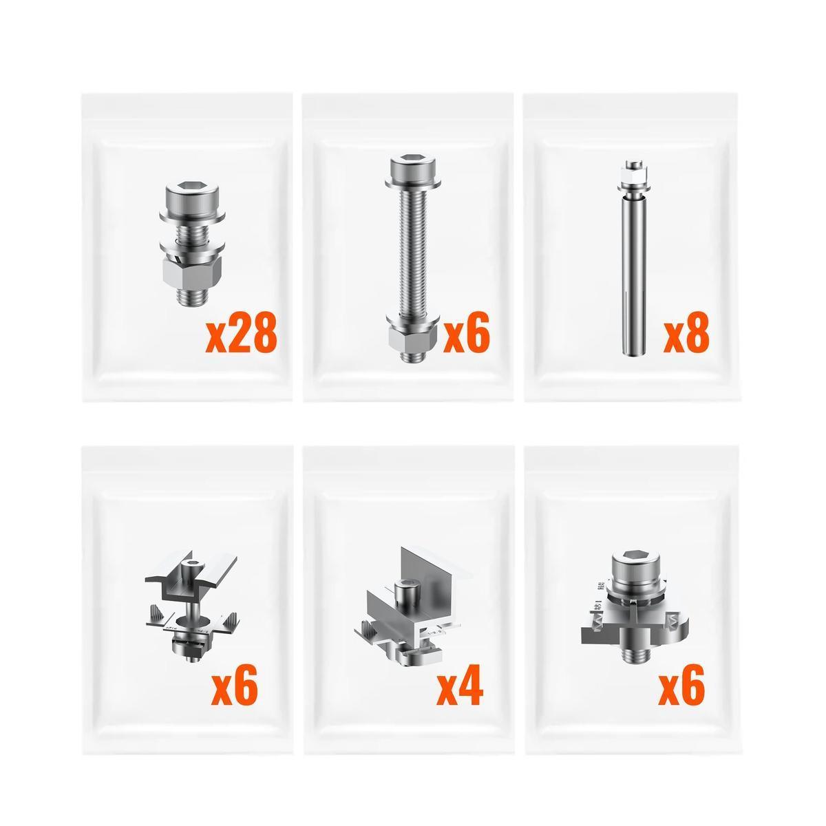 Solar Ground Mount | Fit Mage 100/100 SLIM/Mega 150 | Adjustable, Easy-to-Install Brackets for 1-4 Panels-3