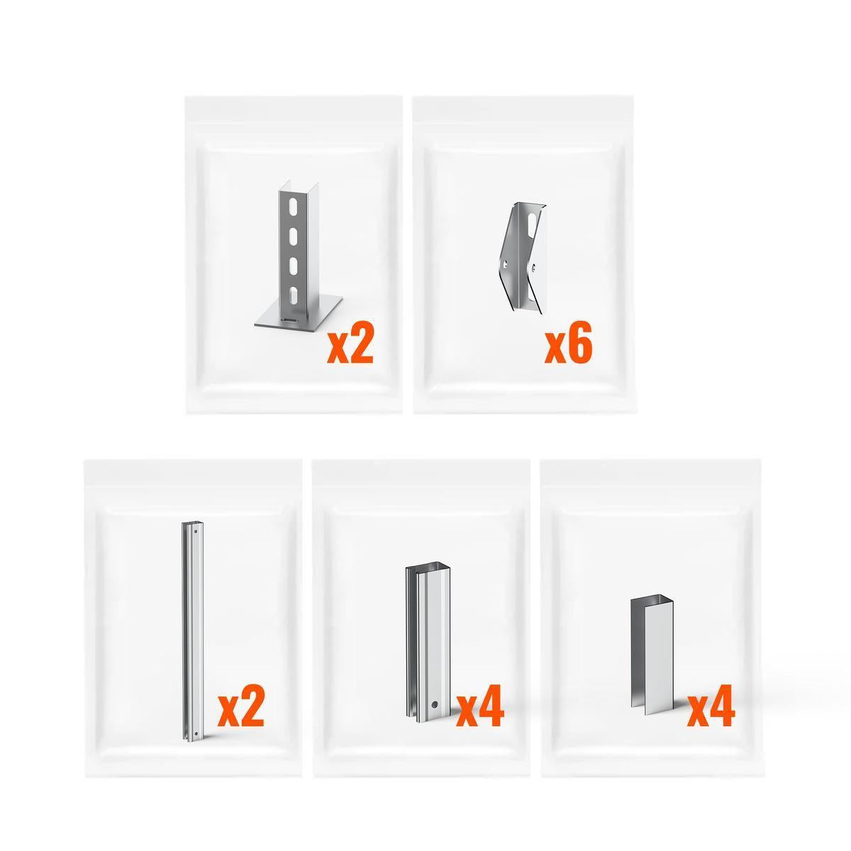 Solar Ground Mount | Fit Mage 100/100 SLIM/Mega 150 | Adjustable, Easy-to-Install Brackets for 1-4 Panels-4