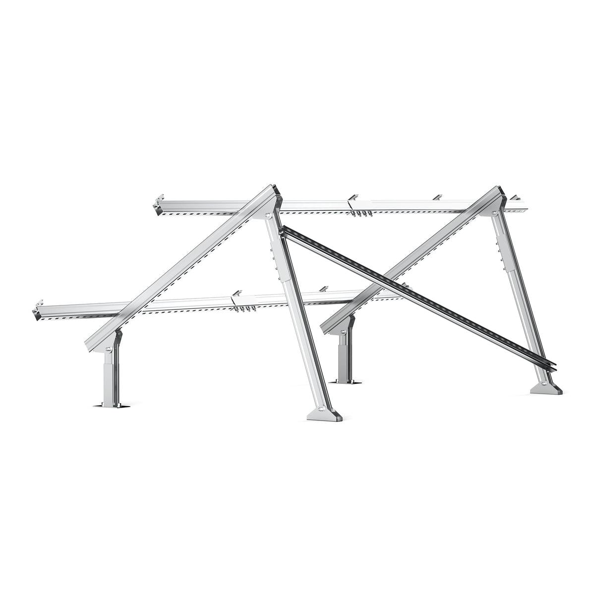 Solar Ground Mount | Fit Mage 100/100 SLIM/Mega 150 | Adjustable, Easy-to-Install Brackets for 1-4 Panels-14