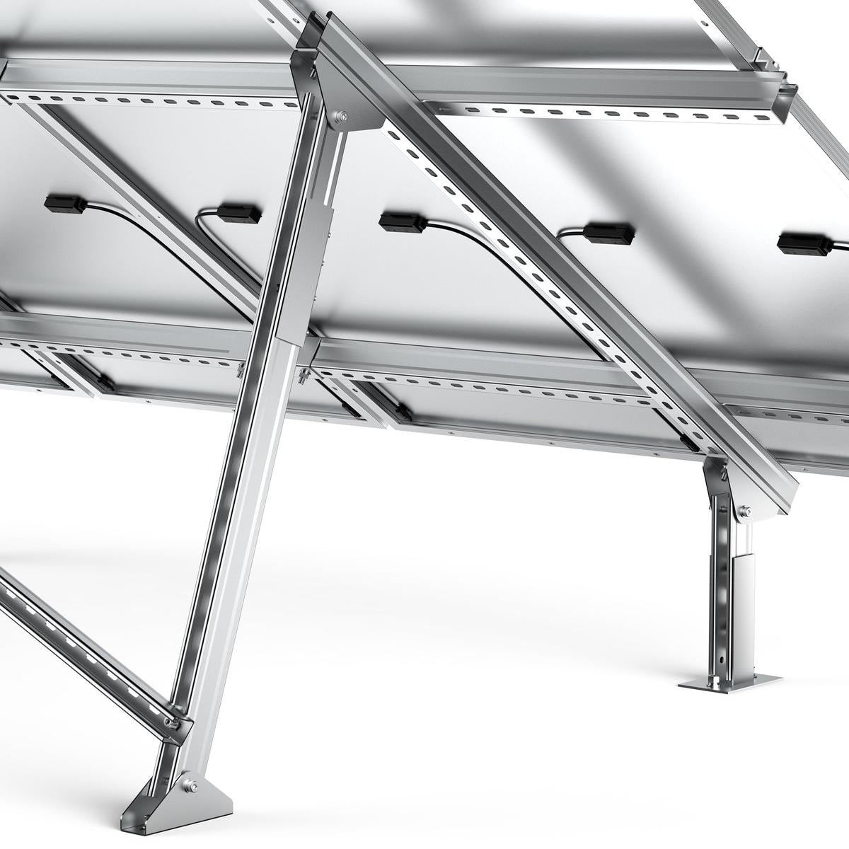 Solar Ground Mount | Fit Mage 100/100 SLIM/Mega 150 | Adjustable, Easy-to-Install Brackets for 1-4 Panels-7