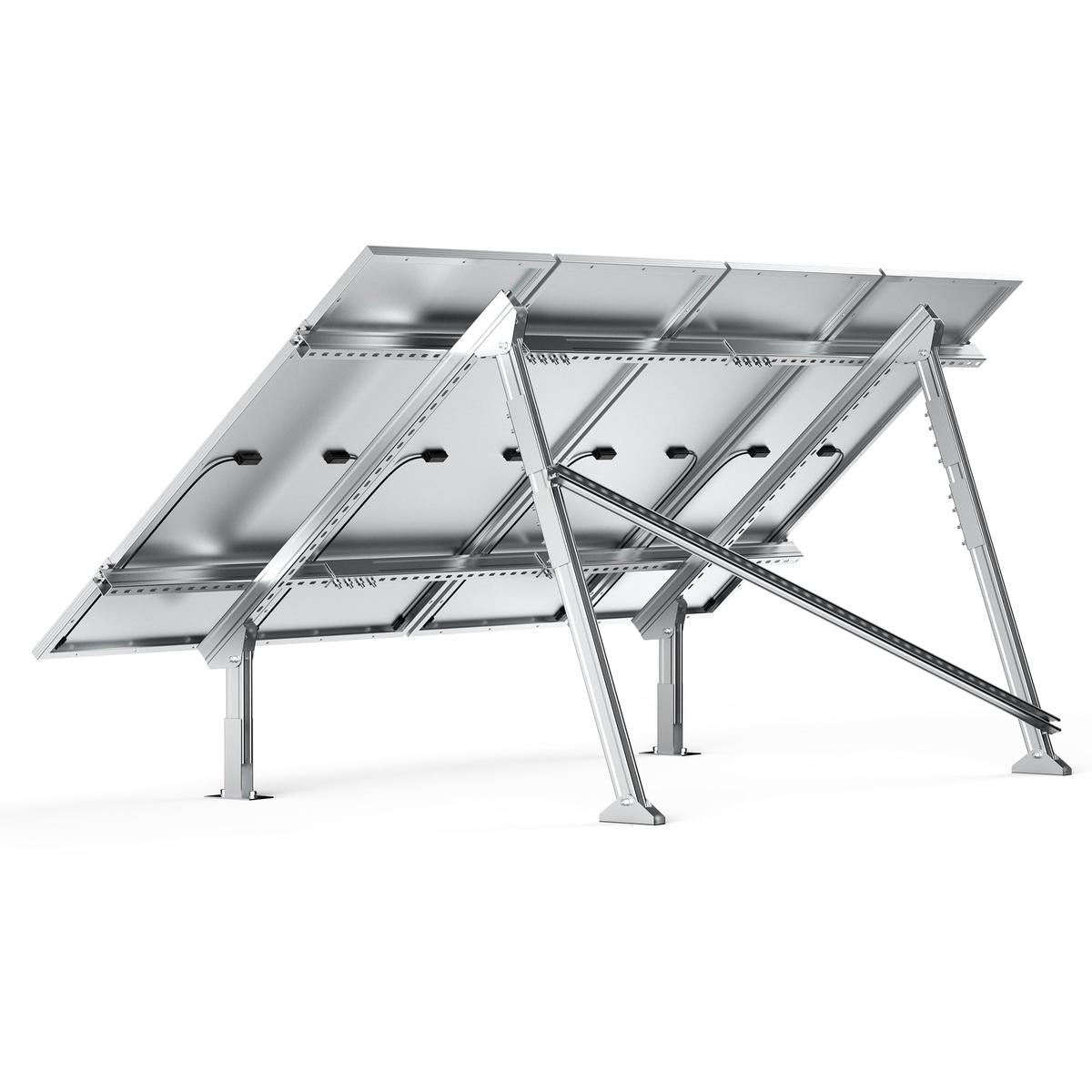 Solar Ground Mount | Fit Mage 200/Mega 220/Mega 250 | Adjustable, Easy-to-Install Brackets for 1-4 Panels-1