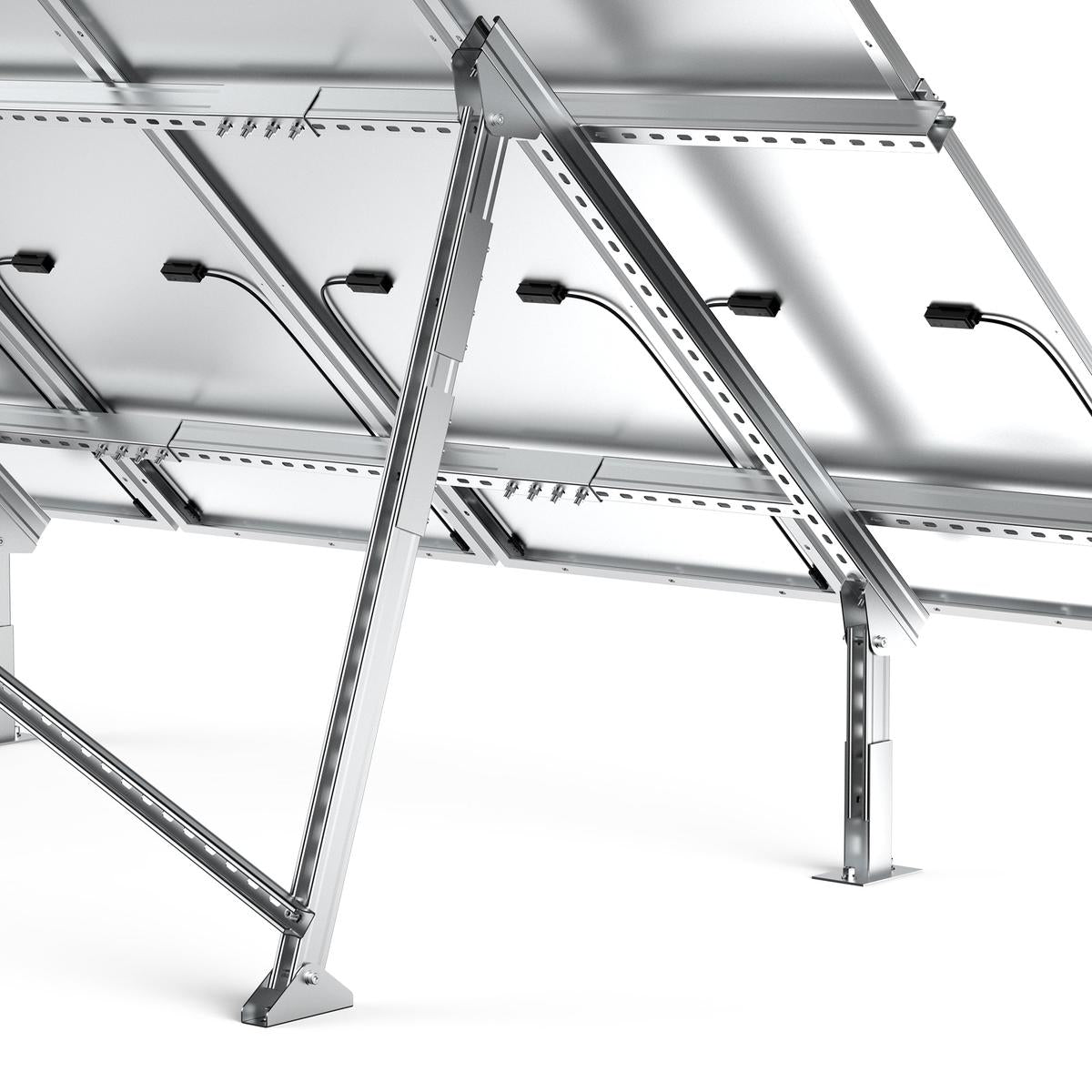 Solar Ground Mount | Fit Mage 200/Mega 220/Mega 250 | Adjustable, Easy-to-Install Brackets for 1-4 Panels-6