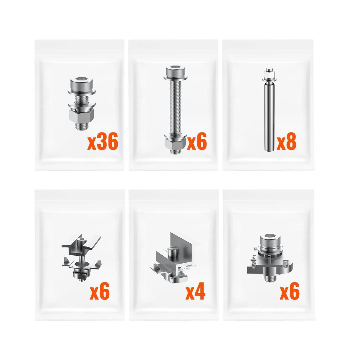 Solar Ground Mount | Fit Mage 200/Mega 220/Mega 250 | Adjustable, Easy-to-Install Brackets for 1-4 Panels-3