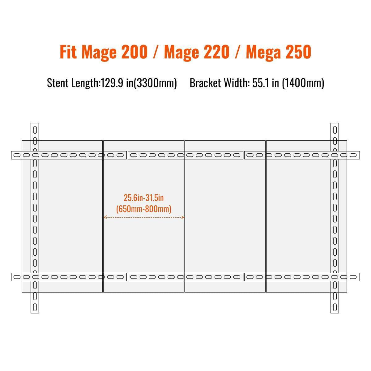 Solar Ground Mount | Fit Mage 200/Mega 220/Mega 250 | Adjustable, Easy-to-Install Brackets for 1-4 Panels-5