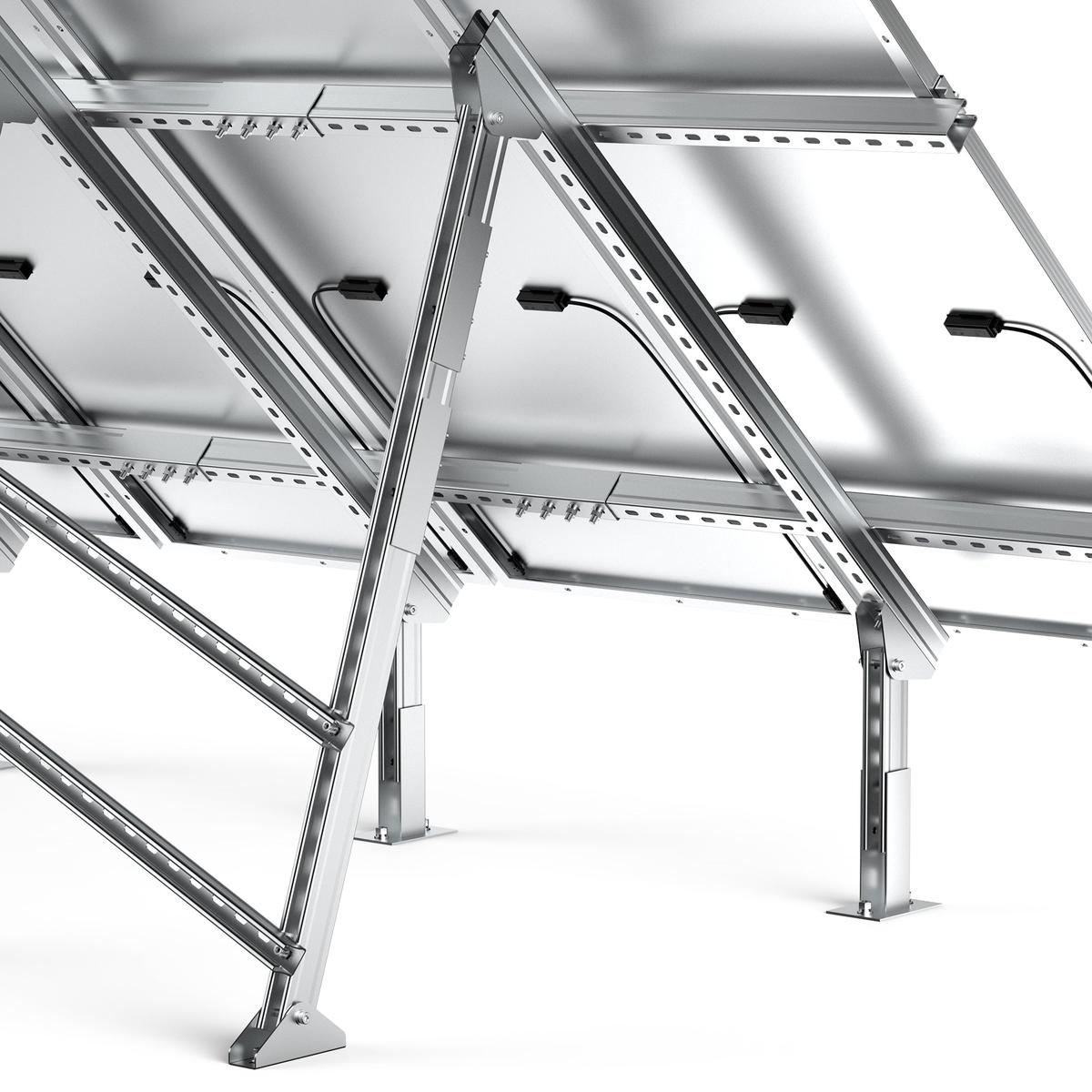 Solar Ground Mount | Fit MEGA 335 / MEGA 410 | Adjustable, Easy-to-Install Brackets for 1-4 Panels-6