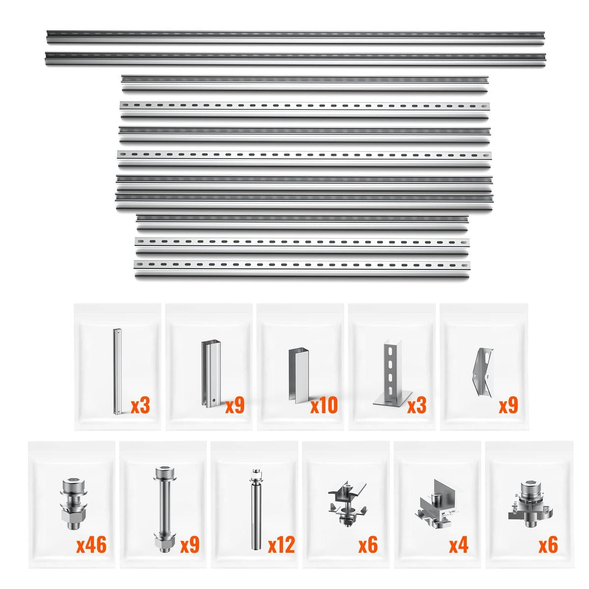 Solar Ground Mount | Fit MEGA 335 / MEGA 410 | Adjustable, Easy-to-Install Brackets for 1-4 Panels-2