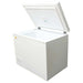 SunStar ST-8CF 8 cu.ft. DC Powered Chest Freezer/Refrigerator partially open, showing the thick insulated lid and interior