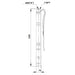 Technical drawing displays the pump’s measurements and pipe connection layout for the Grundfos 6 SQF-3 SQFlex Solar Submersible Pump | 6 GPM | Up To 820Ft