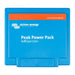 The top of the Victron Energy 12.8V 40Ah Peak Power Pack-PPP012040000 is shown from above, featuring its bright blue cover with product branding.