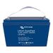 Top-view angle shows the same blue battery with terminals visible, the Victron Energy 12.8V 100Ah (M8) SuperPack Lithium Battery High Current w/ Internal BMS-BAT512110710