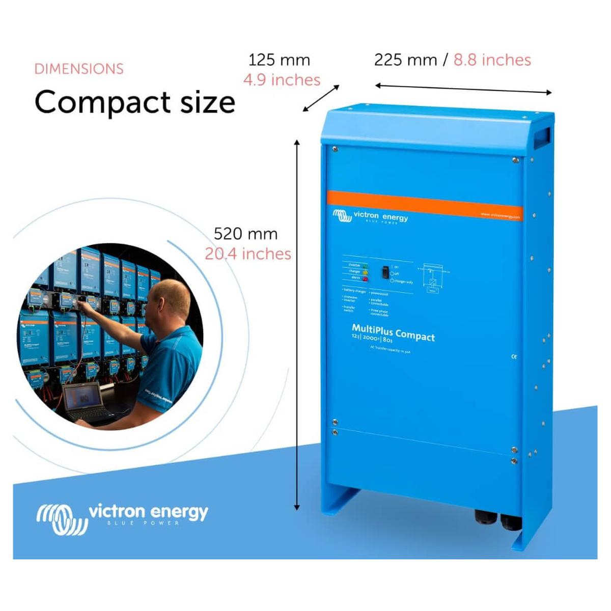 Victron MultiPlus C 2000VA Inverter/Charger - 120V - Dimensions