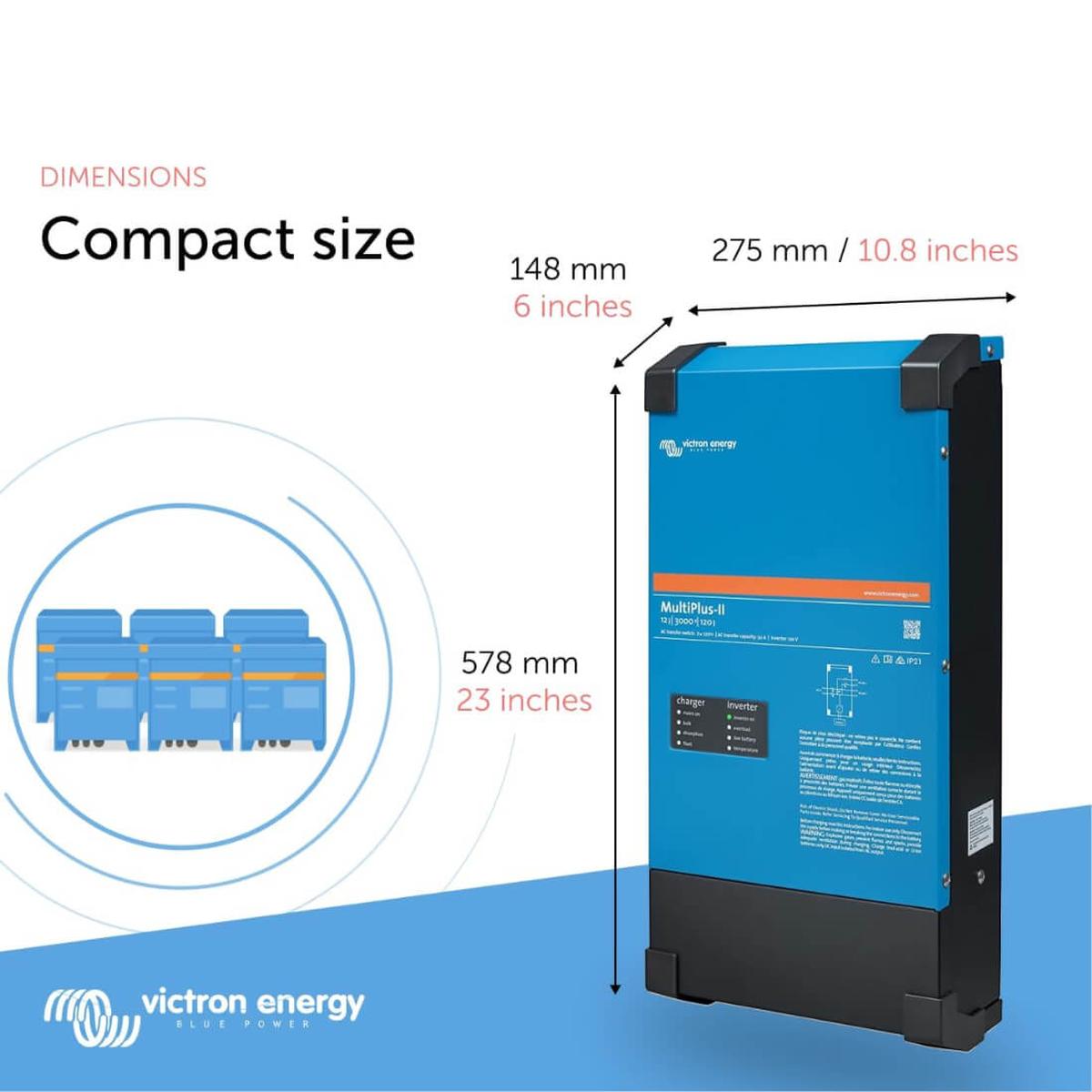 MultiPlus-II 12/3000/120-50 120V Size View