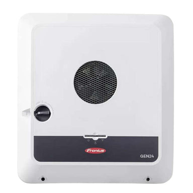 White square inverter with a round vent is shown to represent Fronius Primo GEN24 Plus Inverter-10.0kW-4,210,144,802
