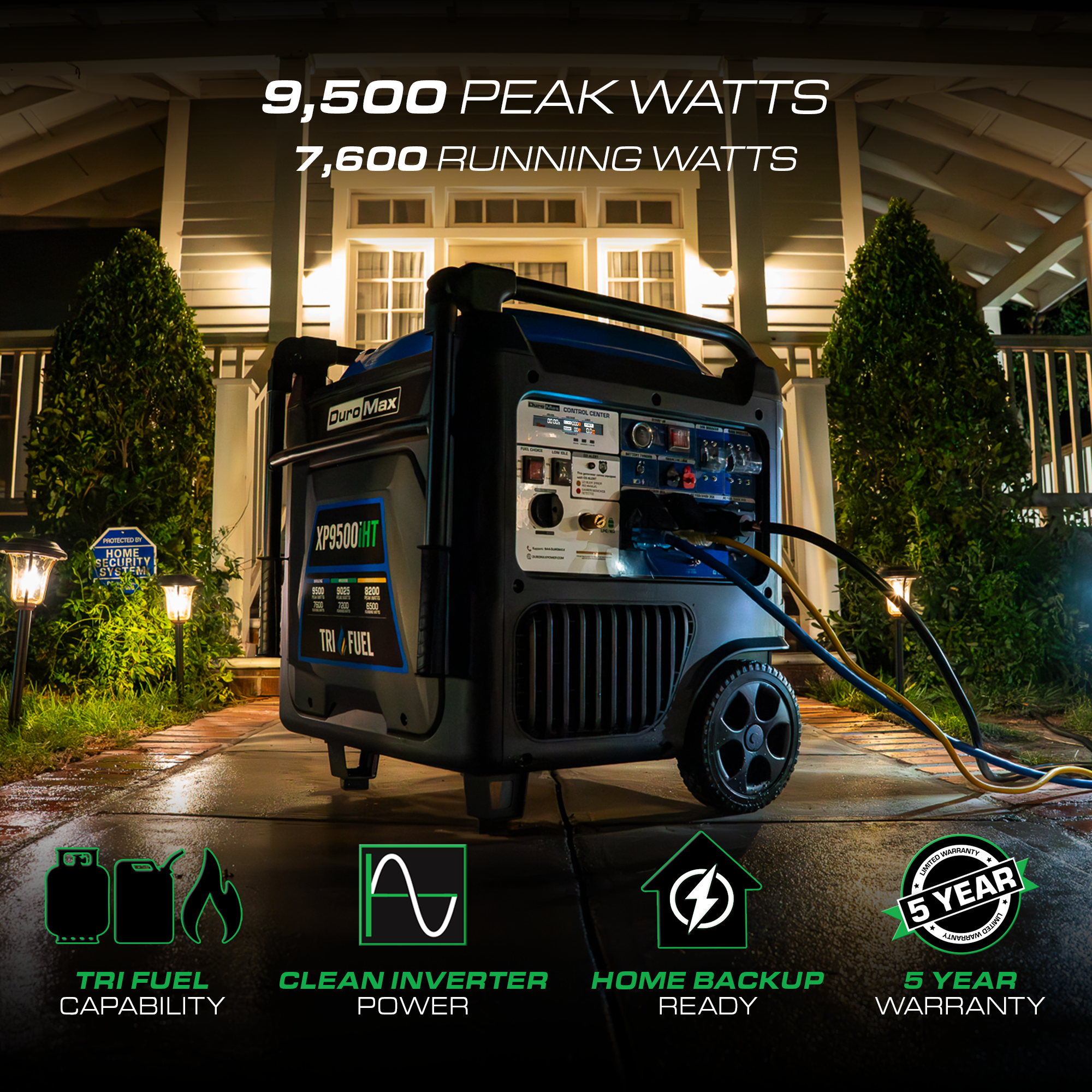 DuroMax XP9500iHT tri fuel inverter generator
