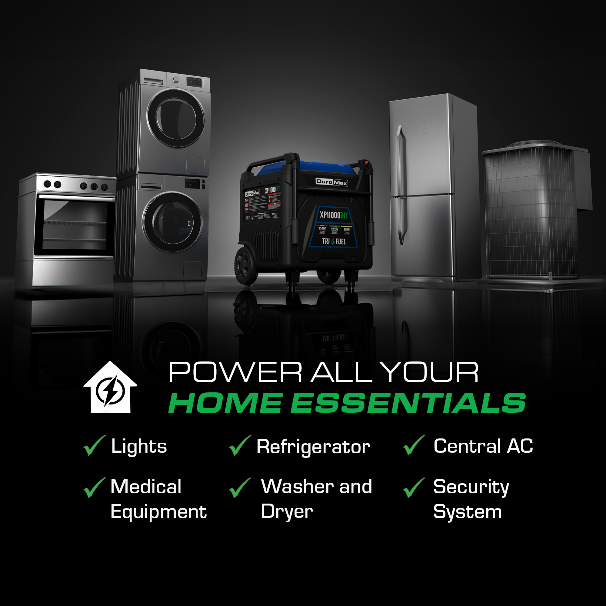 DuroMax XP11000iHT tri fuel inverter generator