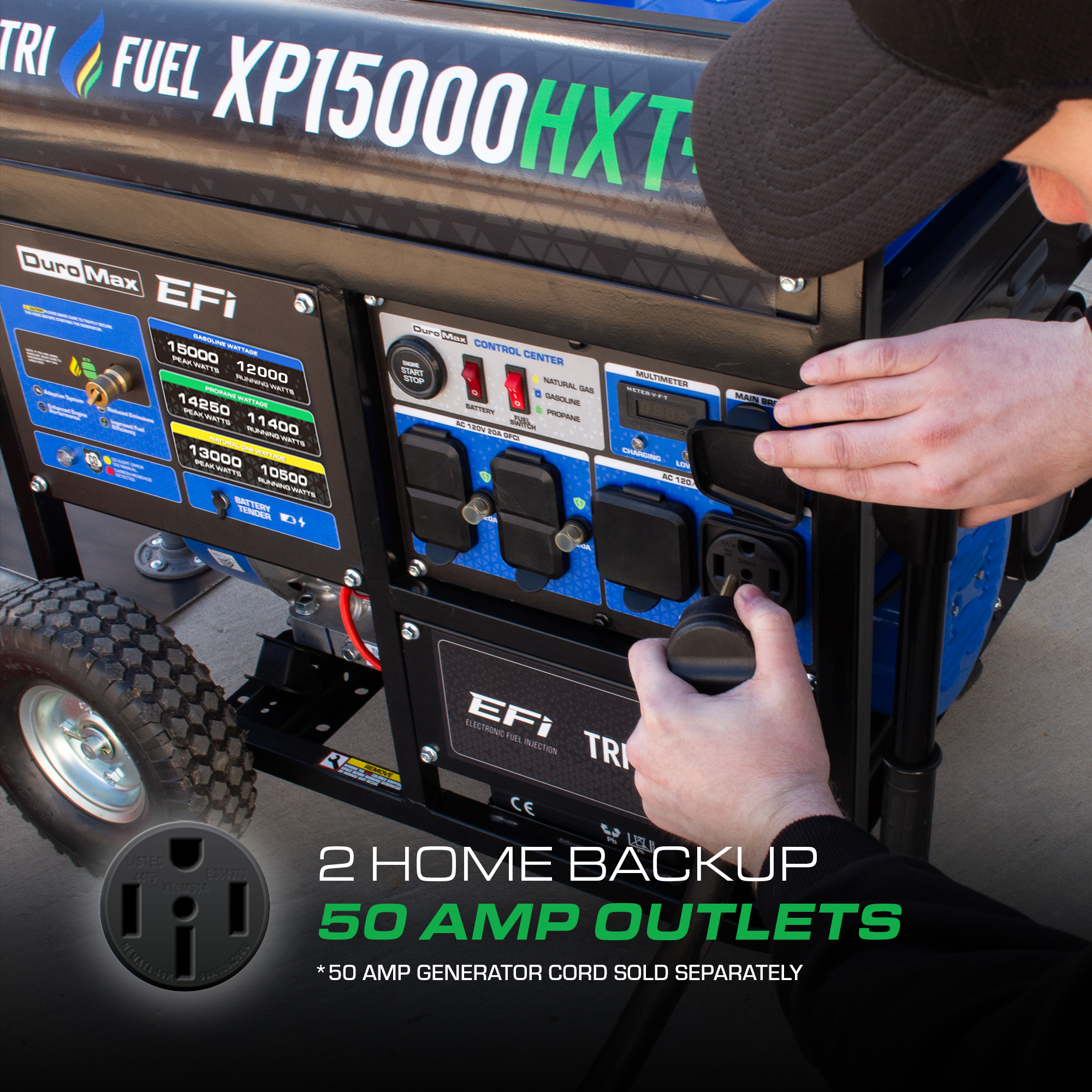 DuroMax XP15000HXT+ tri fuel generator