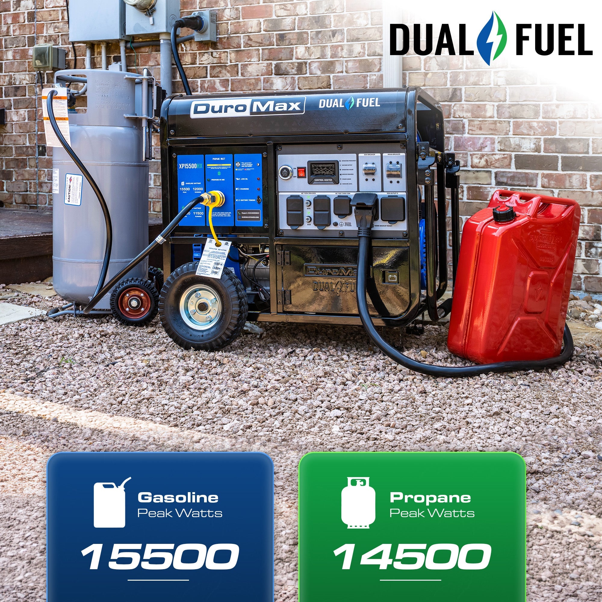 DuroMax XP15500HX dual fuel generator