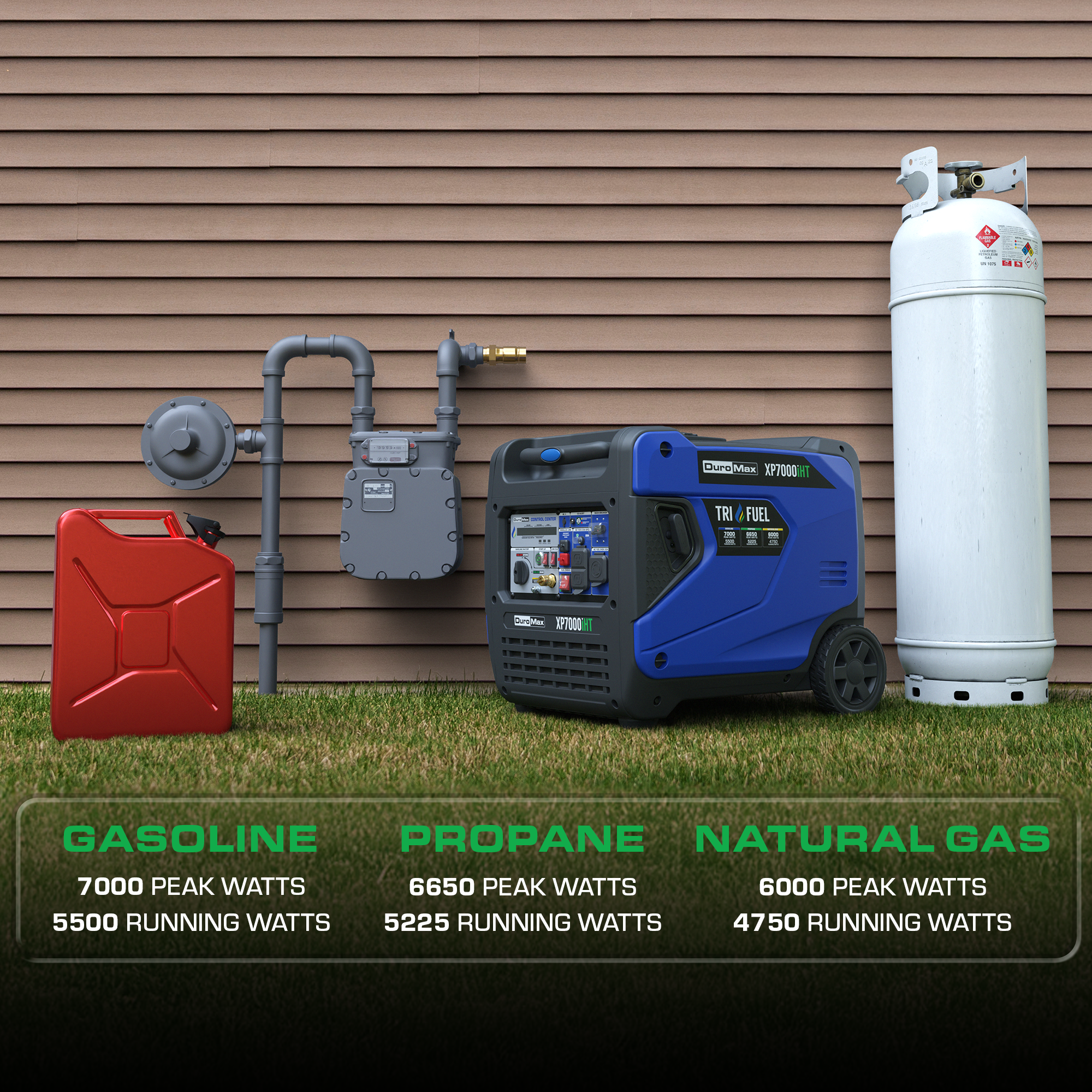 DuroMax XP7000iHT tri fuel inverter generator