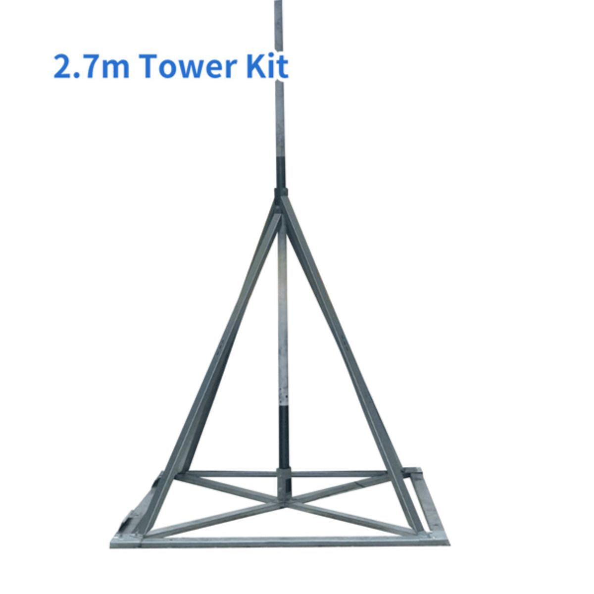 Automaxx 1500W Hybrid Power System displaying its 2.7m tower pole component