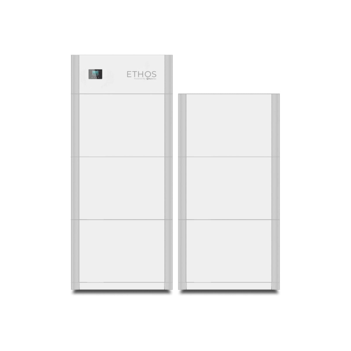 BigBattery K0953 48V-30.7KWH (6 Module) ETHOS Battery displaying its 4 modular battery stack on 2 parts and the control module at the top with its all