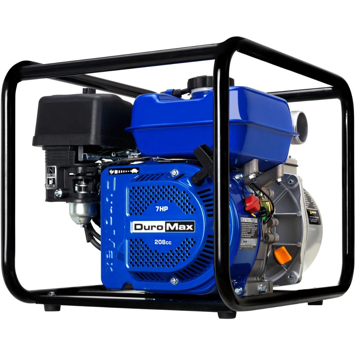 The Duramax XP650WP Water Pump with its black and blue color scheme featuring its durable build