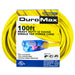 Image of a 100ft DuroMax heavy-duty 10 gauge single tap extension cord packaging, highlighting its quality generator compatibility and suitability for portable generators.