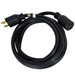 Black Duromax 10-foot generator cord with heavy-duty L14-30 connectors, coiled for convenient storage.