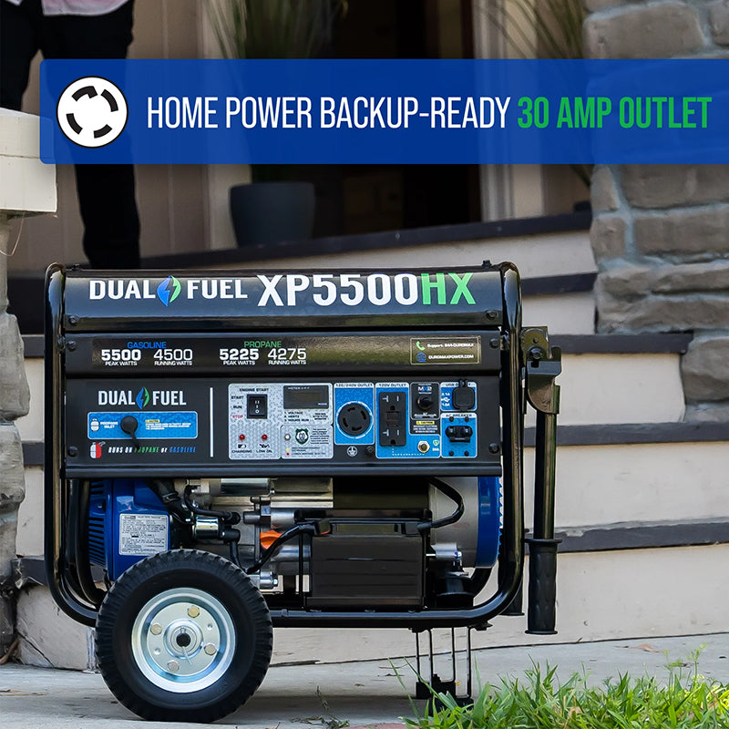 DuroMax - XP5500HX Portable Generator with convenient outlets for versatile power access in any situation.