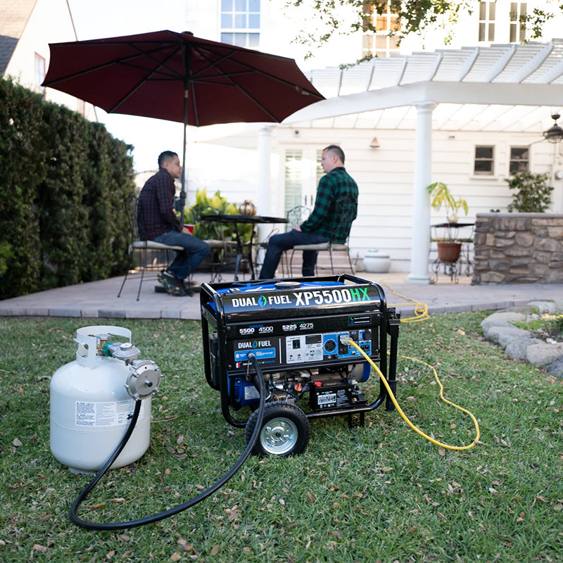 Duromax XP5500HX generator providing power for an outdoor setting, ensuring quality energy for any occasion.