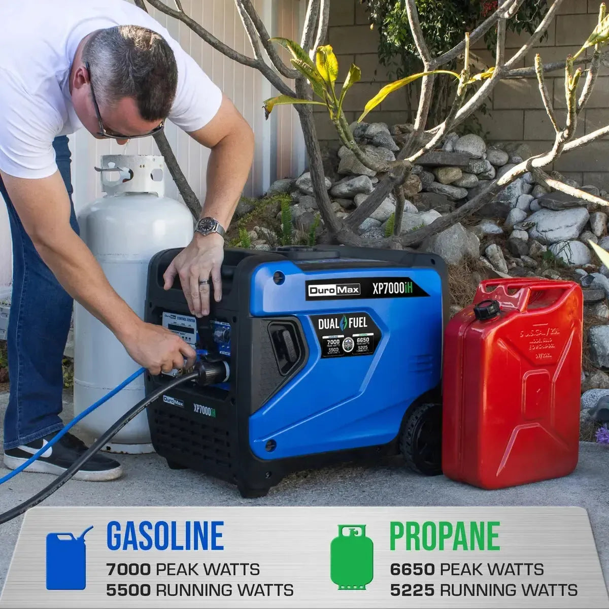 DuroMax XP7000iH 7,000 Watt Portable Dual Fuel Inverter Generator-3