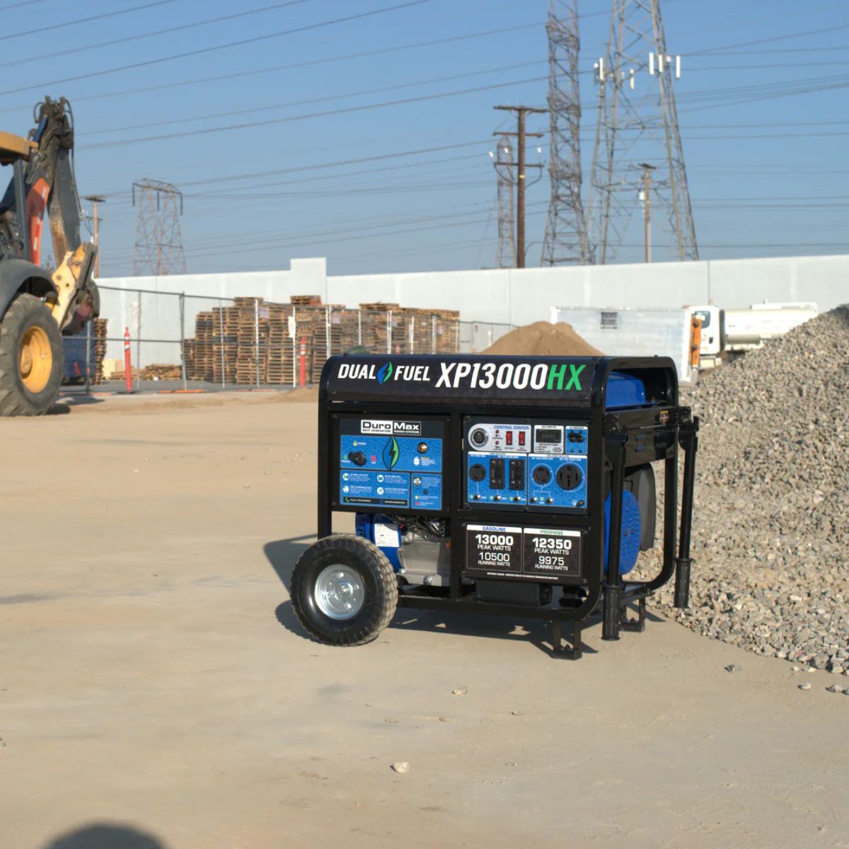 DuroMax XP13000HX featuring it powering heavy duty works on construction sites