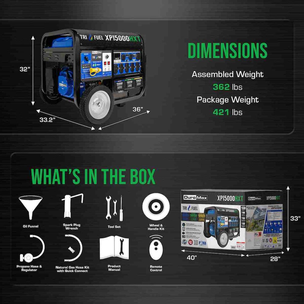 xp15000hxt weight specifications and accessories included