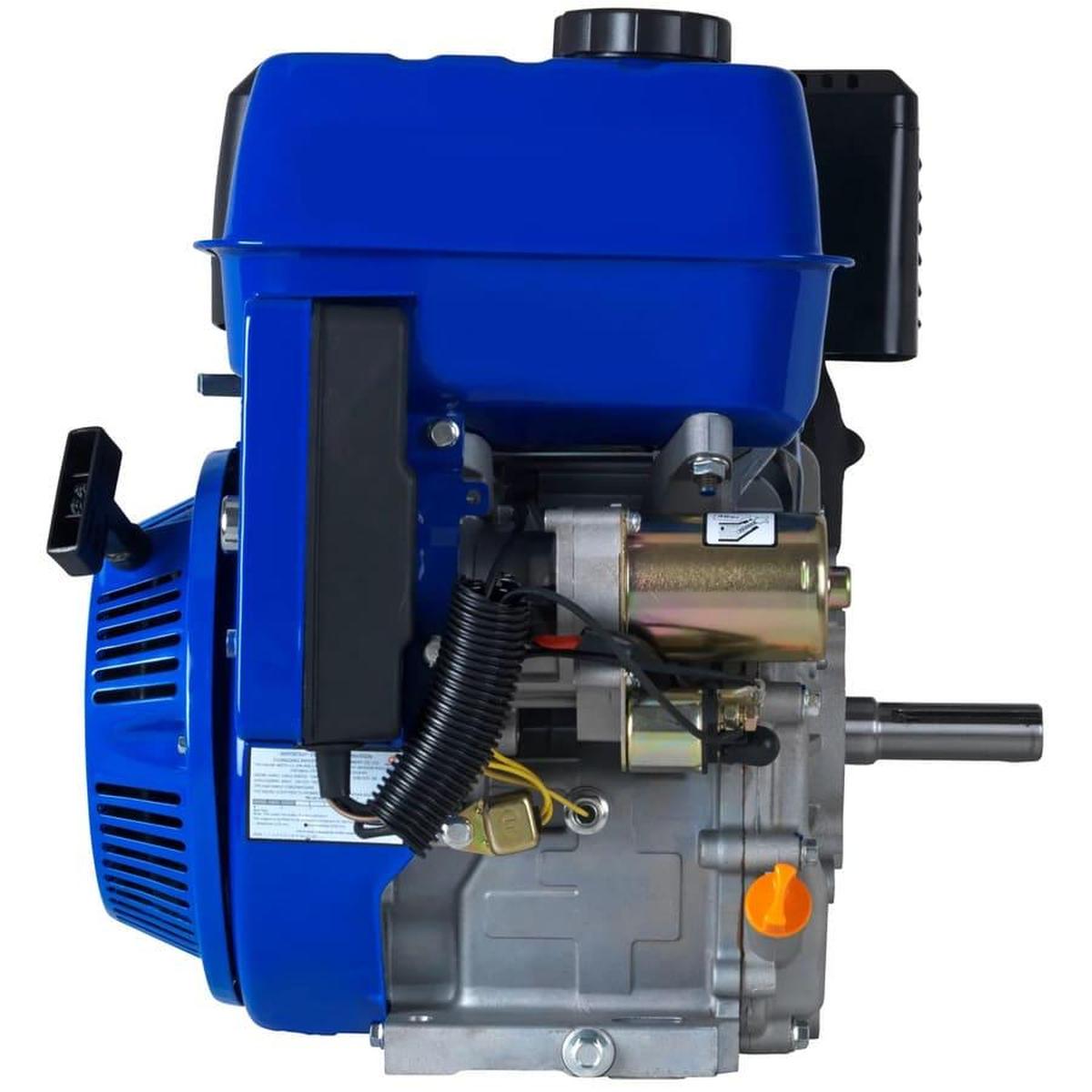 A left side view of the Duromax XP16HPE Small engine displaying the electric start feature