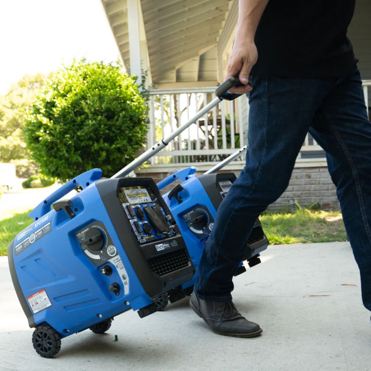 DuraMax XP2300iH displaying how easy and portable to move it