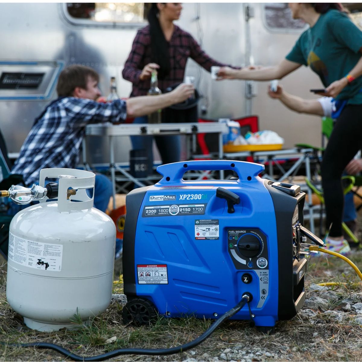 DuraMax XP2300iH fueled by propane powering get together events