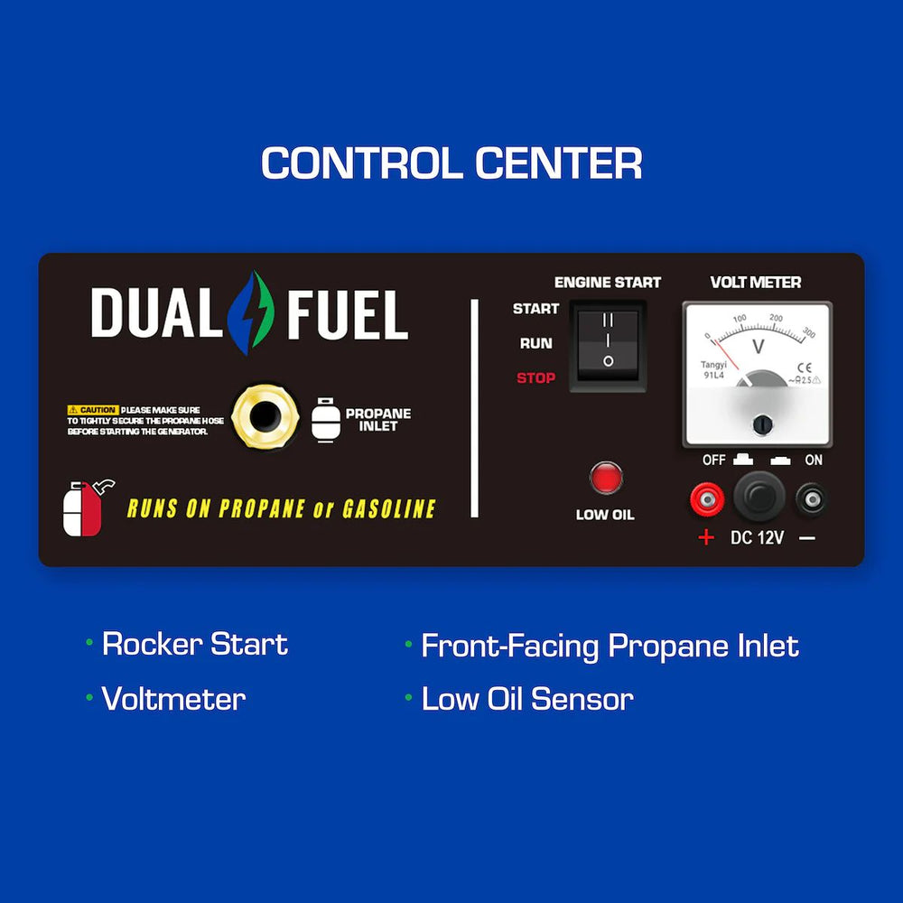 DuroMax XP5500EH displaying its control center features