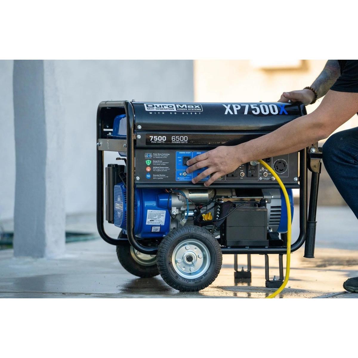 The Owner starting the DuroMax XP7500X with simple easy switch