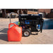 DuroMax XP7500X at the poolside with its reserve gasoline fuel at the side