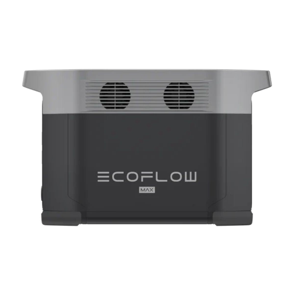 Side panel view of EcoFlow DELTAMax1600-US DELTA Max 1600 Power Station displaying its 2 fan air vents