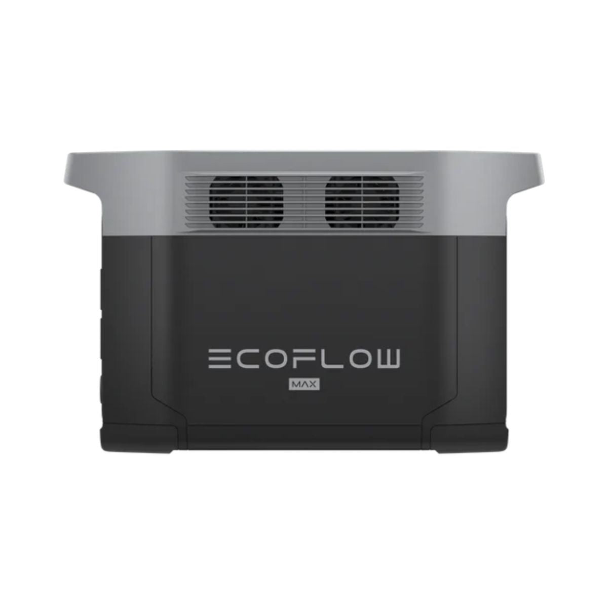 Side panel view of EcoFlow DELTA 2 Max Portable Power Station displaying its 2 fan air vents