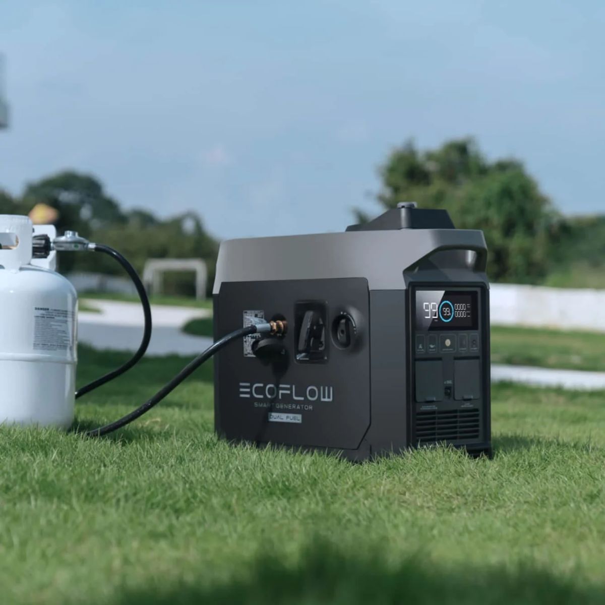 Porpane powered EcoFlow Dual Fuel Smart Generator displaying its dual fuel feature powering your outdoor adventures