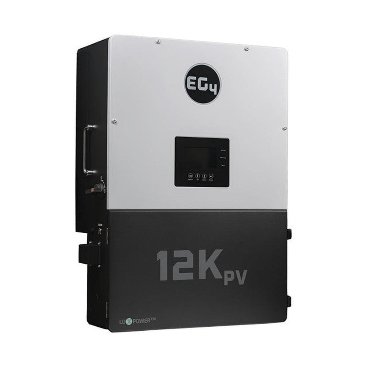 Power inverter with 'EGu' branding and '12K PV' label on a white background