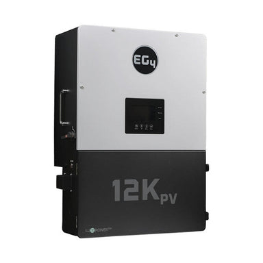 Power inverter with 'EGu' branding and '12K PV' label on a white background