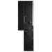 Black metal locker with a handle on a white background